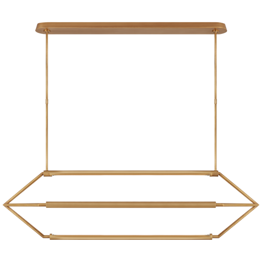 Appareil Large Linear Lantern - Antique-Burnished Brass Finish