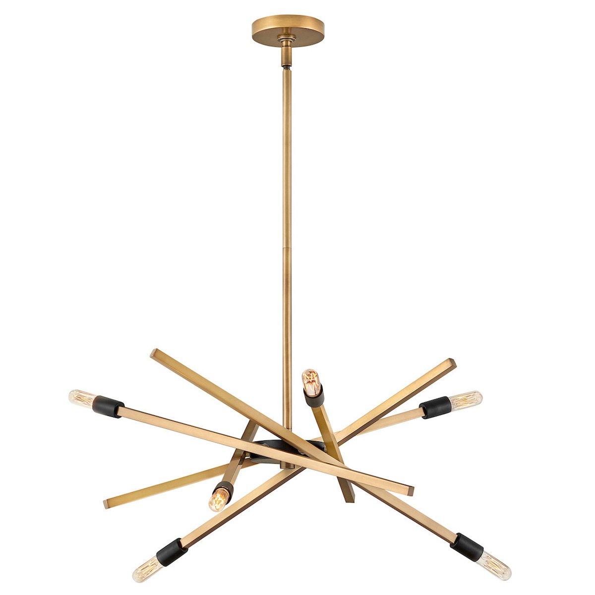 Archer Small Chandelier - Heritage Brass Finish