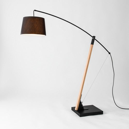 Archer Floor Lamp - Beech wood Black Finish