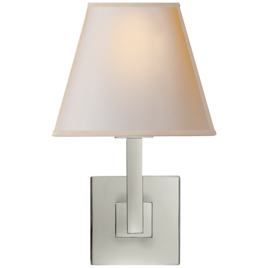 Architectural Wall Sconce - Polished Nickel/Square Shade