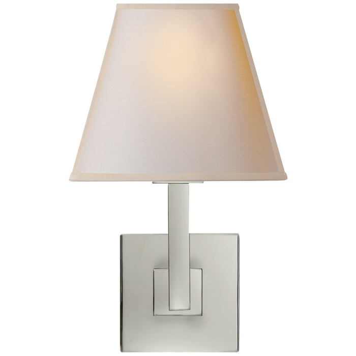 Architectural Wall Sconce - Polished Nickel/Square Shade