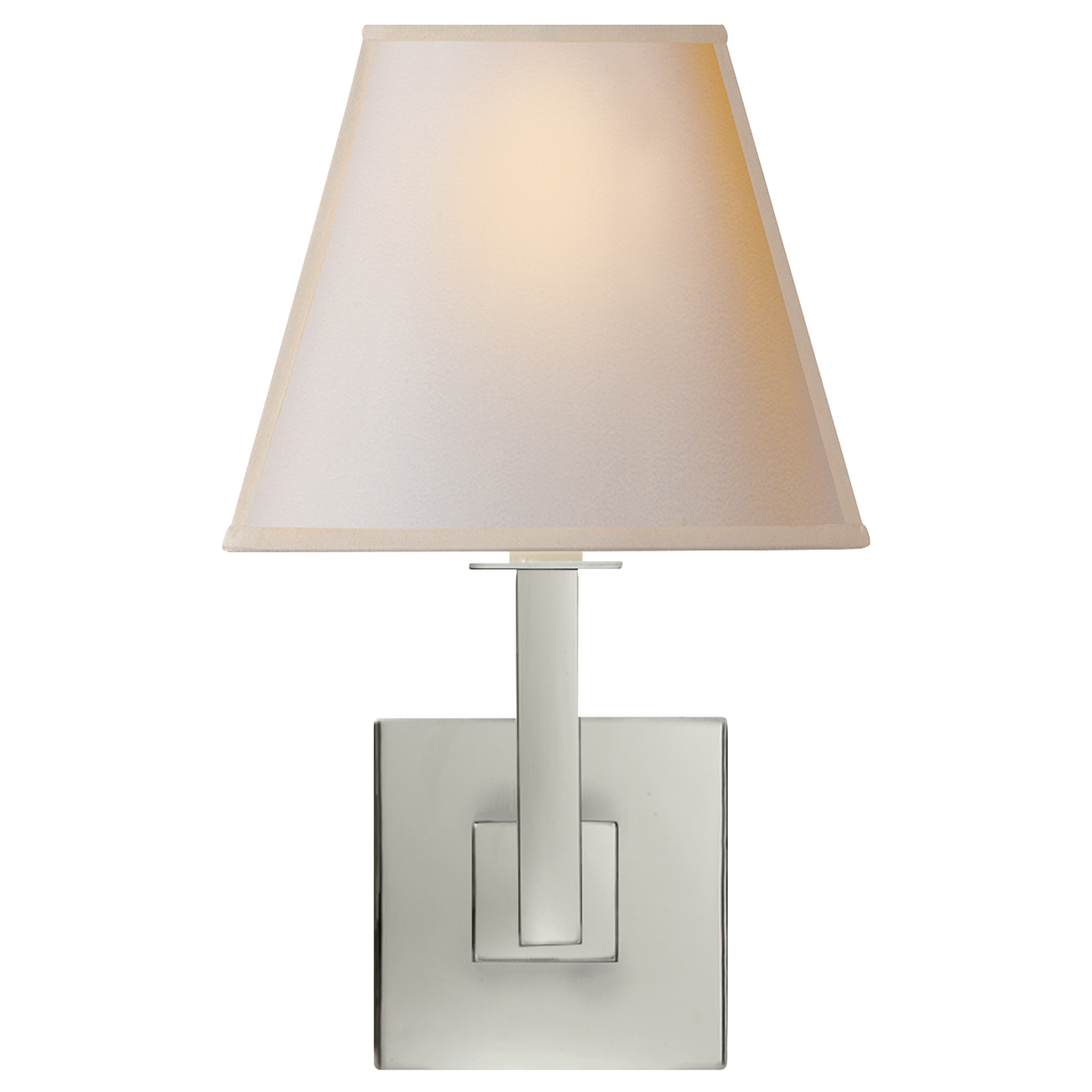 Architectural Wall Sconce - Polished Nickel/Round Shade