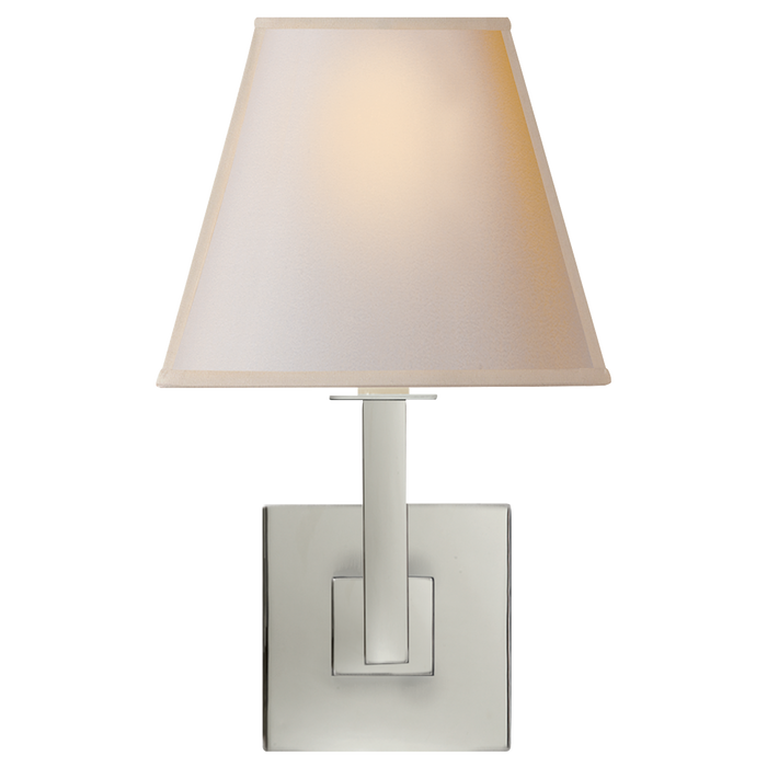 Architectural Wall Sconce - Polished Nickel/Round Shade