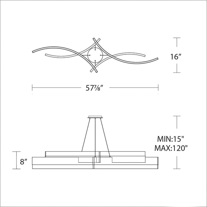 Arcs LED Chandelier - Diagram