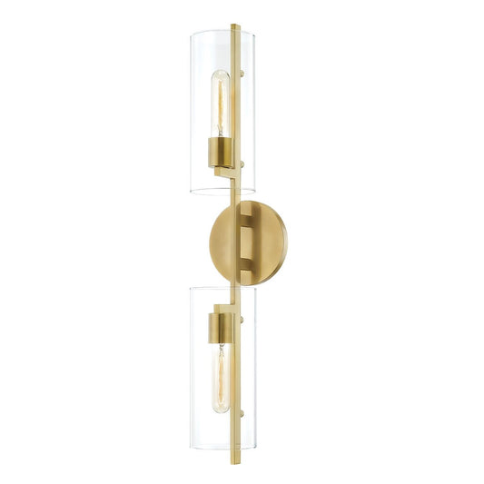 Ariel 2-Light Wall Sconce - Aged Brass