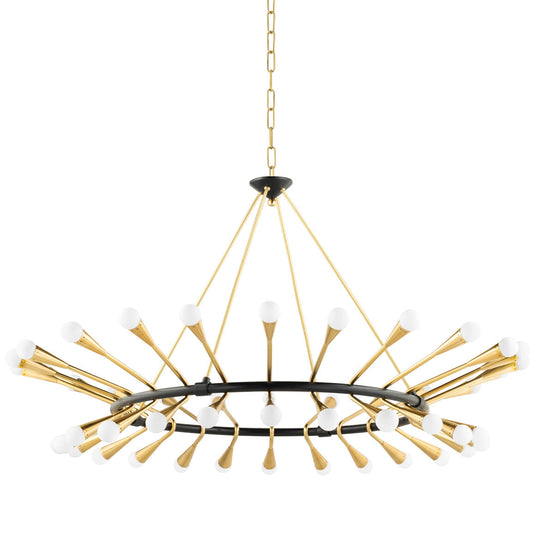 Aries Large Chandelier - Vintage Polished Brass/Deep Bronze Finish