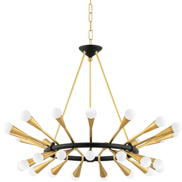 Aries Small Chandelier - Vintage Polished Brass/Deep Bronze Finish