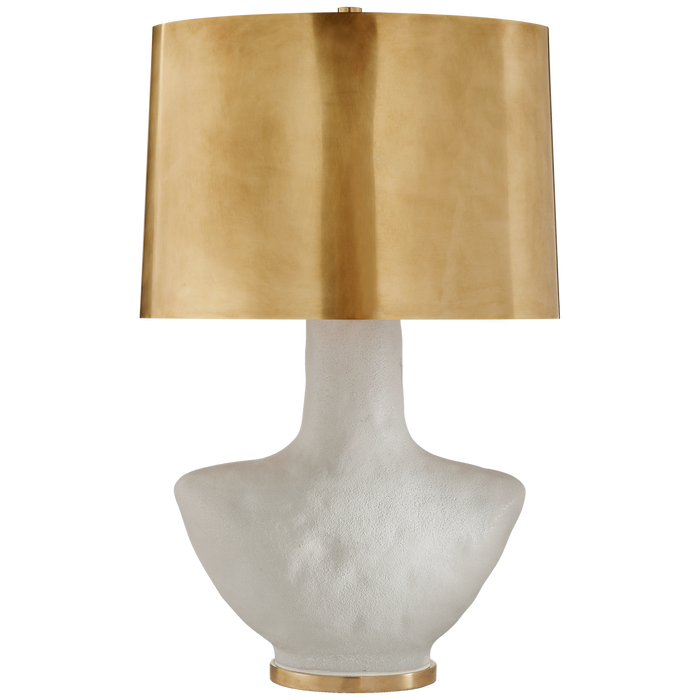 Armato Small Table Lamp - Porous White/Antique Brass Shade