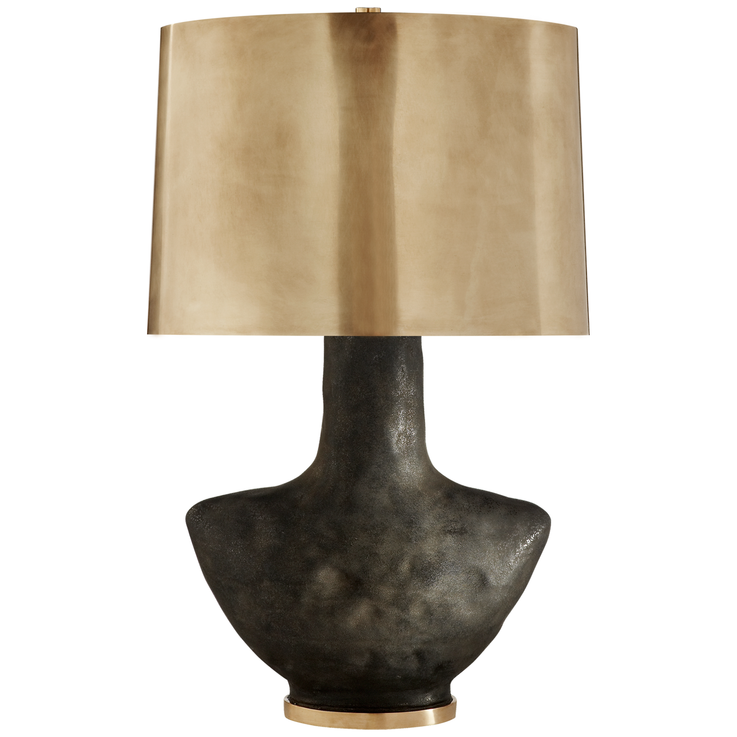 Armato Small Table Lamp - Stained Black Metallic/Antique Brass Shade