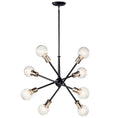 Load image into Gallery viewer, Armstrong 8-Light Chandelier - Black/Brass Finish
