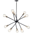 Load image into Gallery viewer, Armstrong 10-Light Chandelier - Black/Brass Finish
