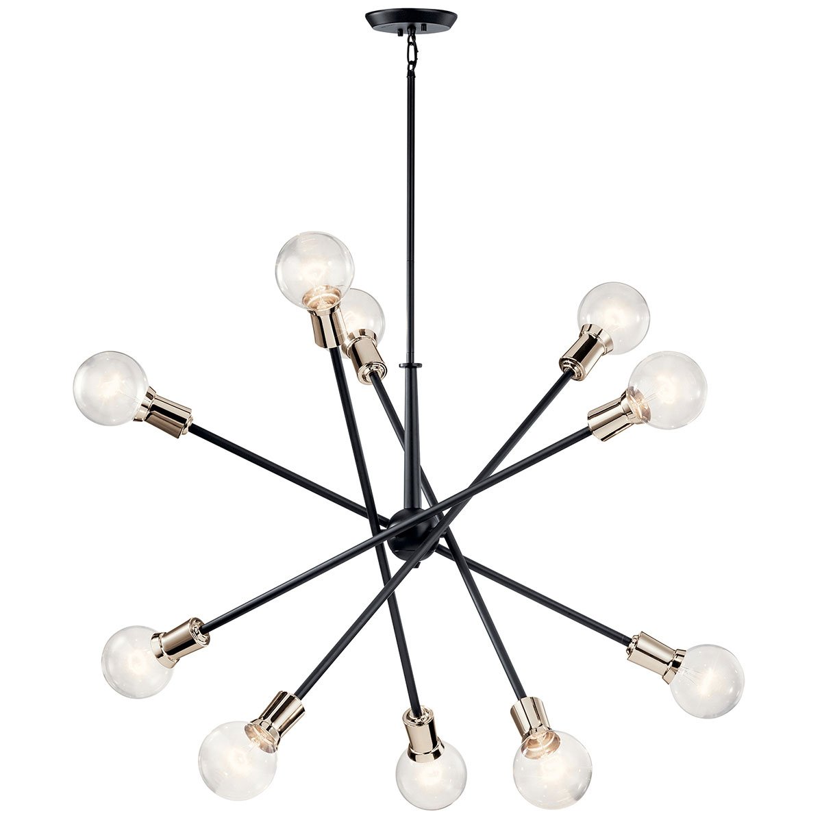 Armstrong 10-Light Chandelier - Black/Brass Finish