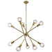 Armstrong 10-Light Chandelier - Natural Brass Finish