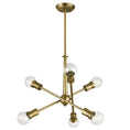 Load image into Gallery viewer, Armstrong 6-Light Chandelier - Natural Brass Finish
