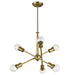 Armstrong 6-Light Chandelier - Natural Brass Finish