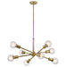Armstrong 8-Light Chandelier - Natural Brass Finish