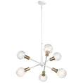 Load image into Gallery viewer, Armstrong 6-Light Chandelier - White/Brass Finish
