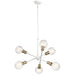 Armstrong 6-Light Chandelier - White/Brass Finish