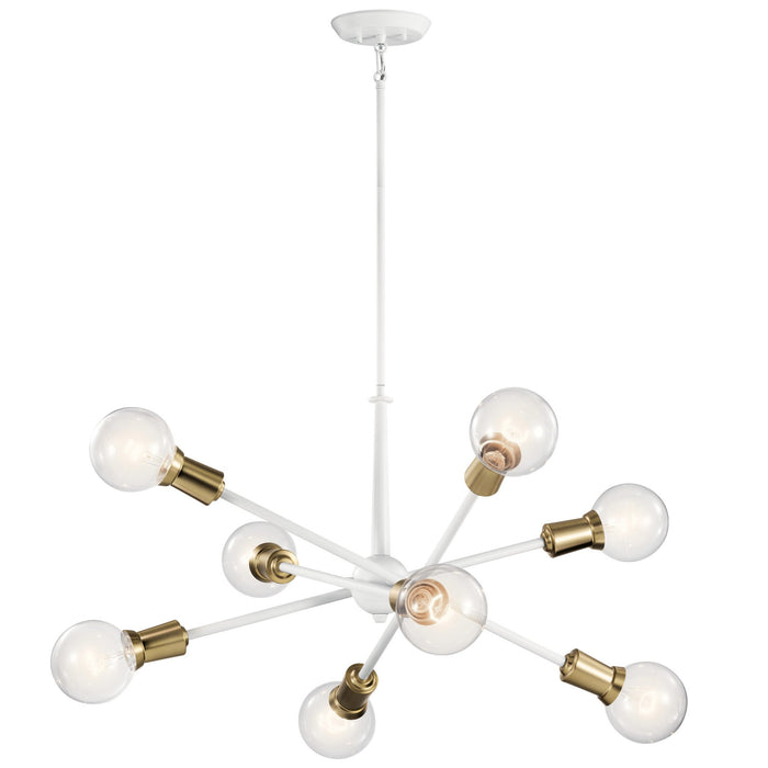 Armstrong 8-Light Chandelier - White/Brass Finish