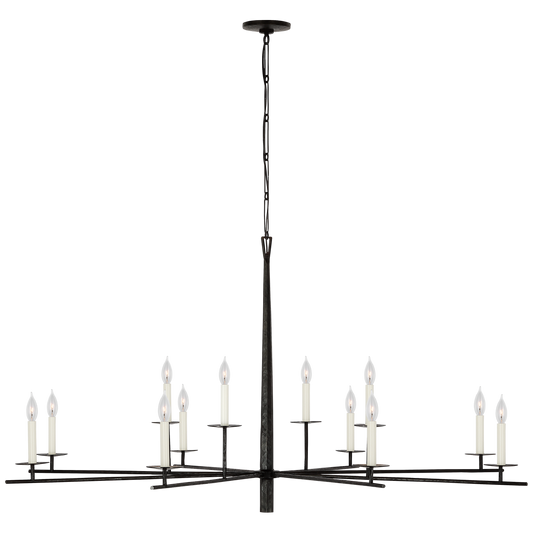 Arnav Grande Chandelier - Aged Iron Finish