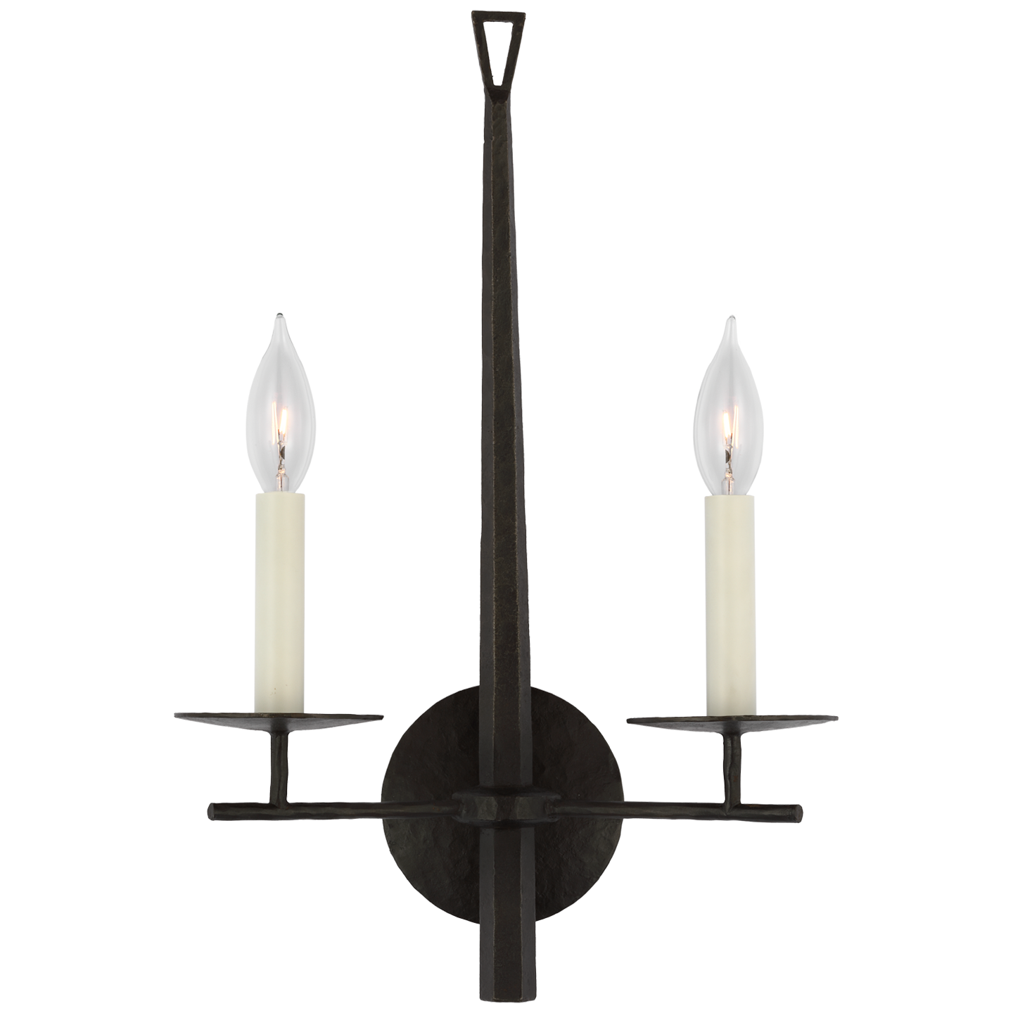 Arnav Medium Double Sconce - Aged Iron Finish