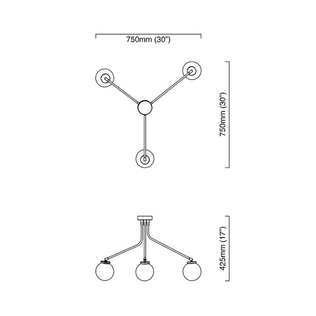 Array Mini Opal Semi Pendant - Diagram