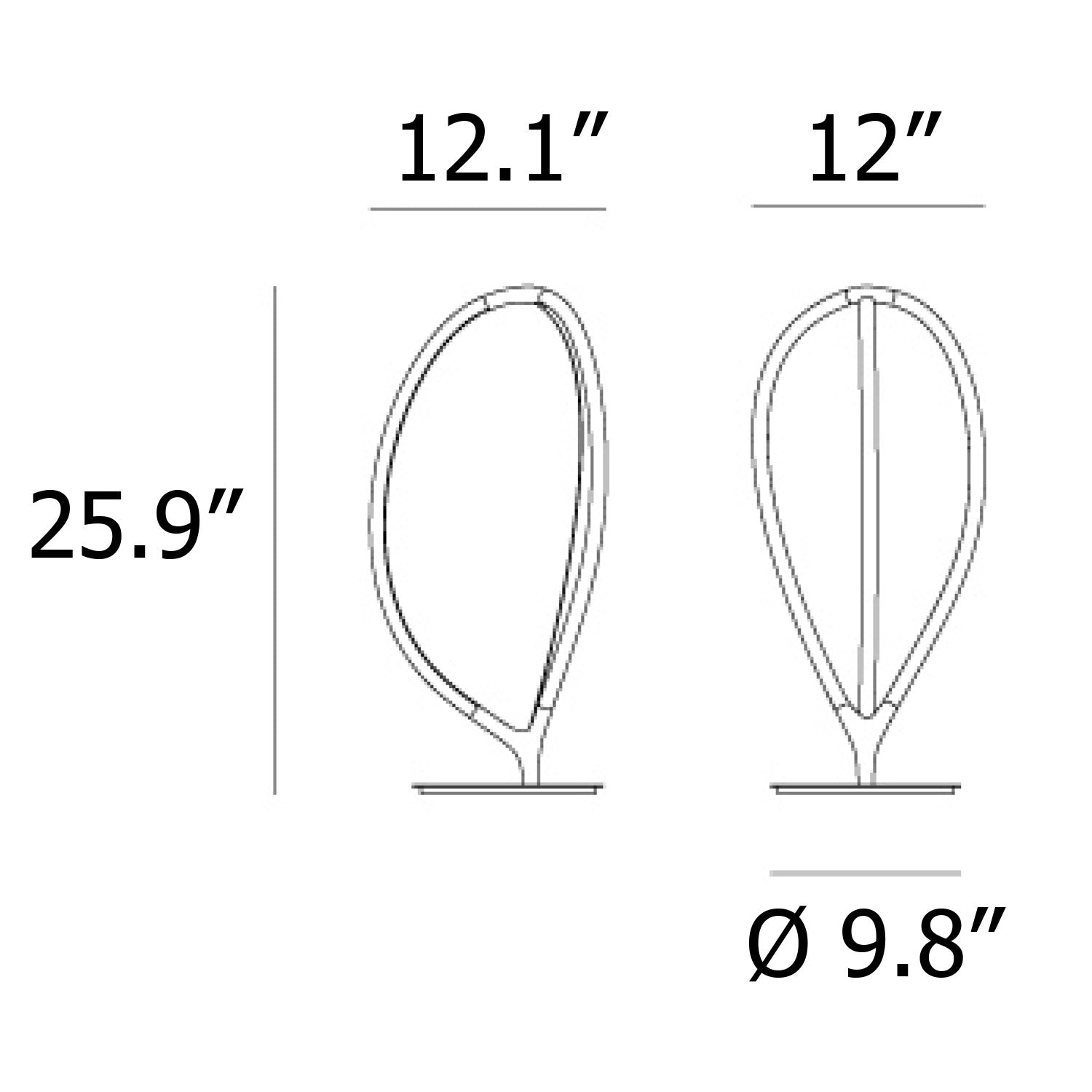 Arrival LED Table Lamp - Diagram