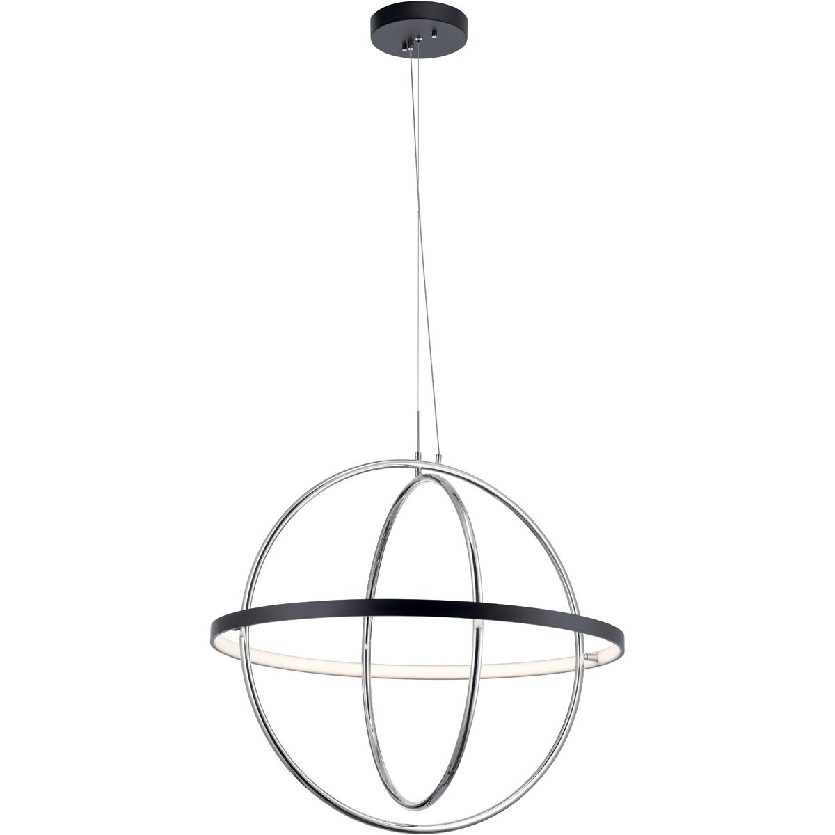 Arvo Large Chandelier - Matte Black & Chrome