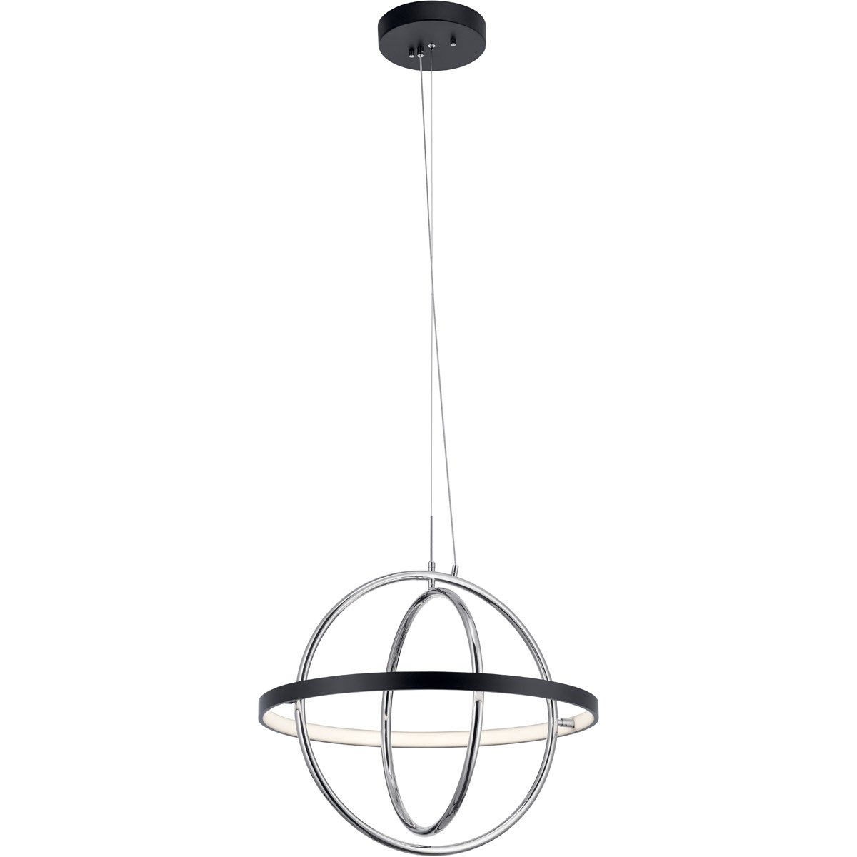 Arvo Small Chandelier - Matte Black & Chrome