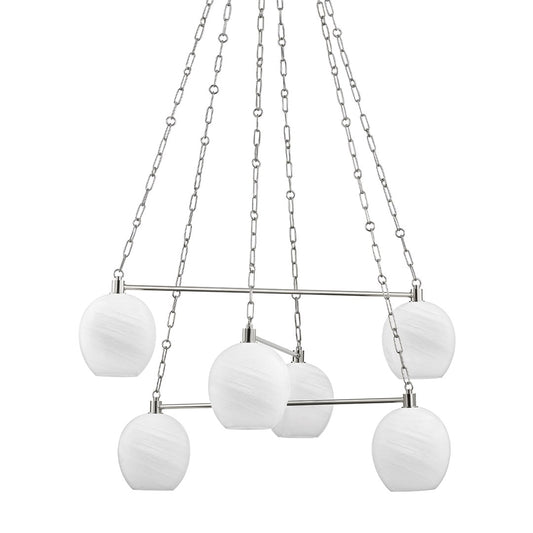 Asbury Park Chandelier - Polished Nickel