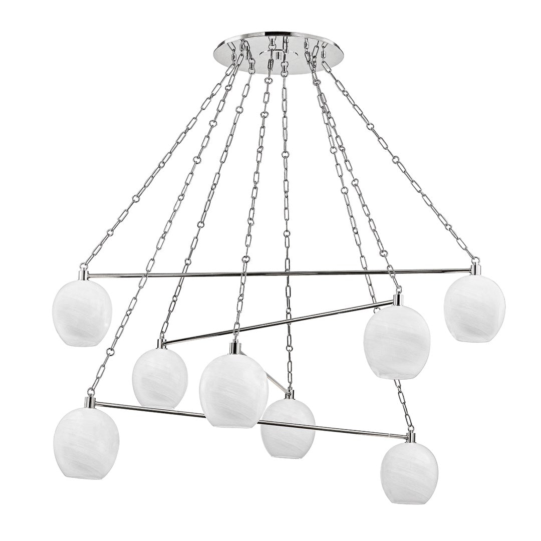 Asbury Park Chandelier - Polished Nickel