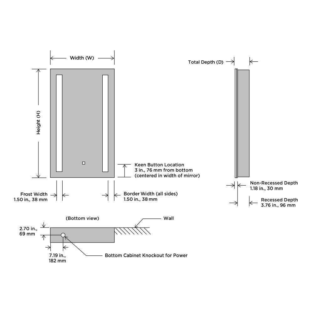 Ascension Medicine Cabinet with Keen Dimming Diagram