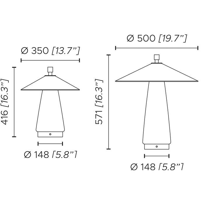 Asia LED Table Lamp - Diagram