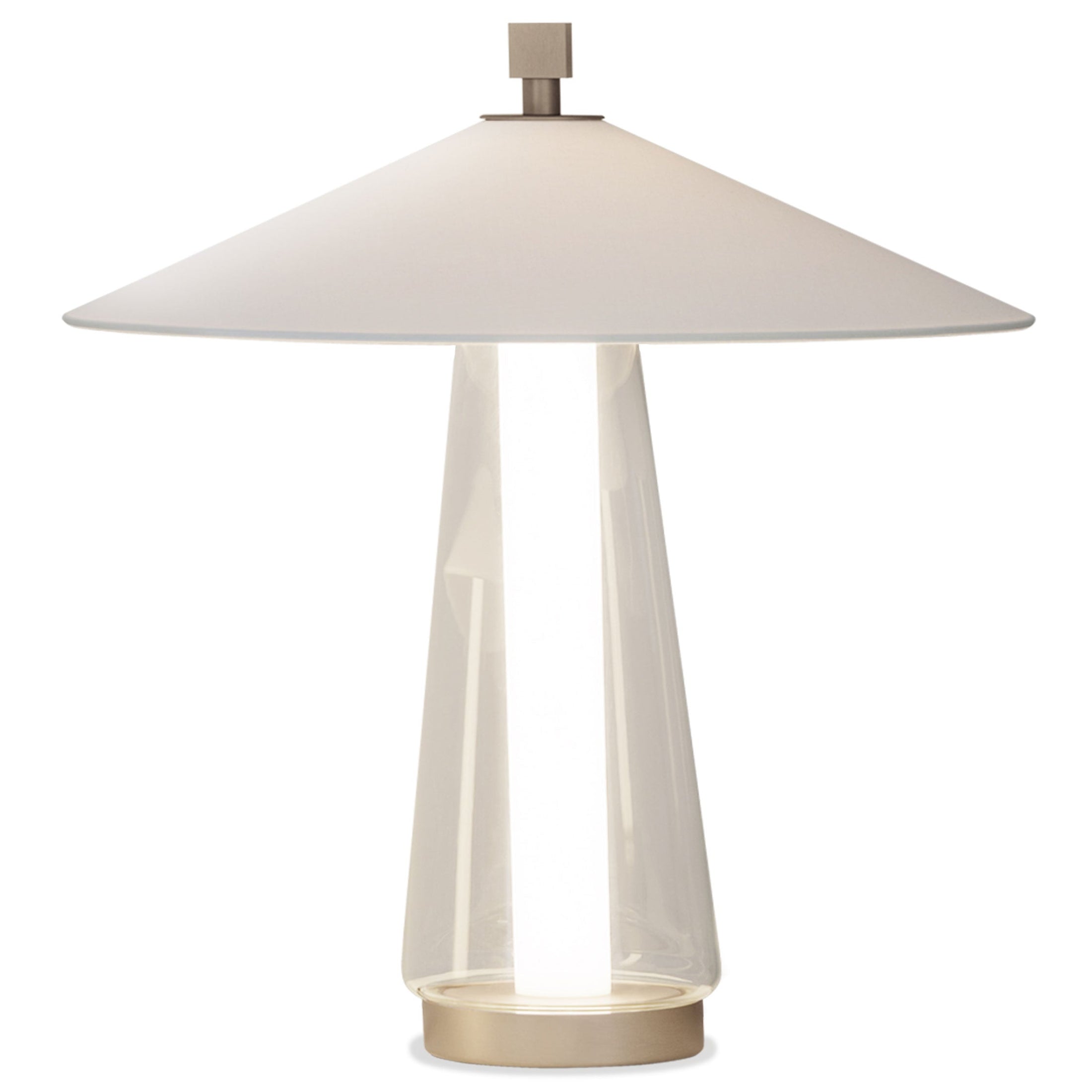 Asia Large LED Table Lamp - Satin Gold Nickel Finish