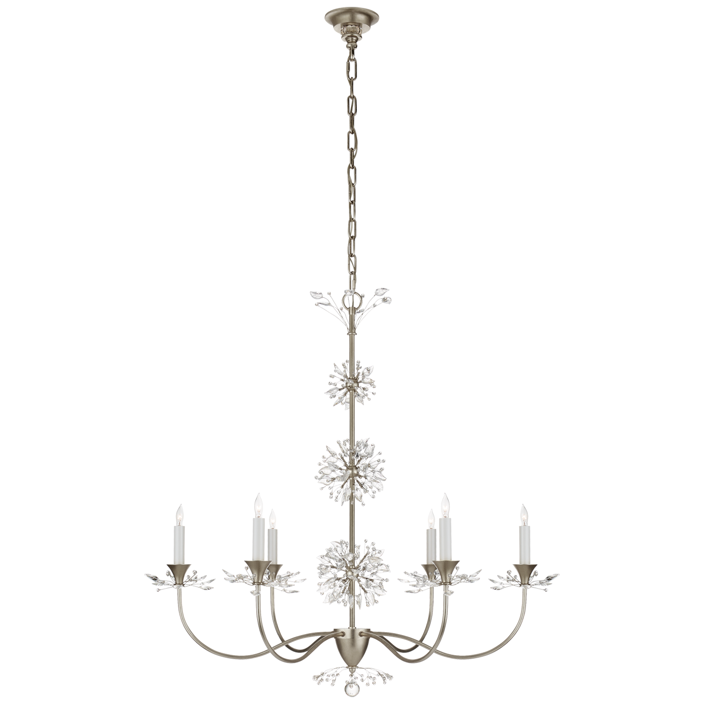 Aspra Medium Chandelier - Burnished Silver Leaf Finish