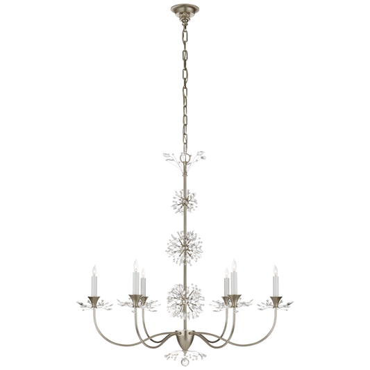 Aspra Medium Chandelier - Burnished Silver Leaf Finish