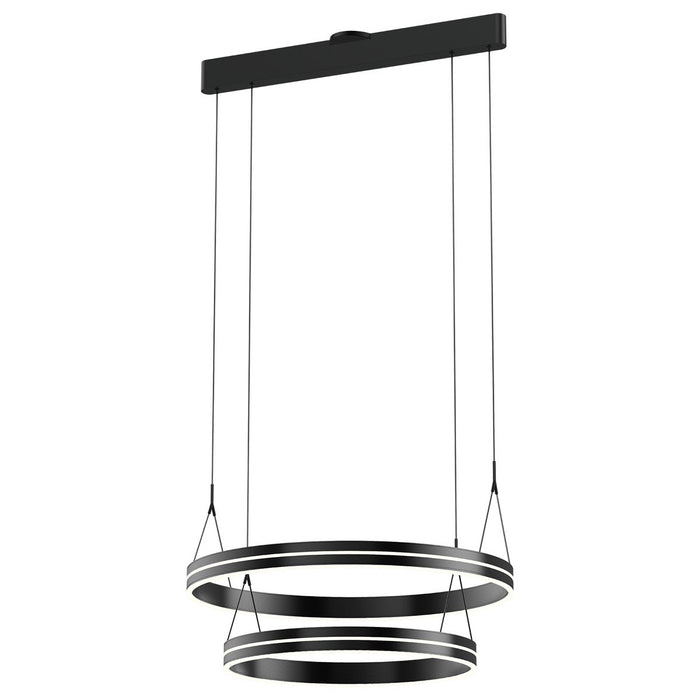 Athena Small Two Ring Chandelier - Satin Brushed Black Finish