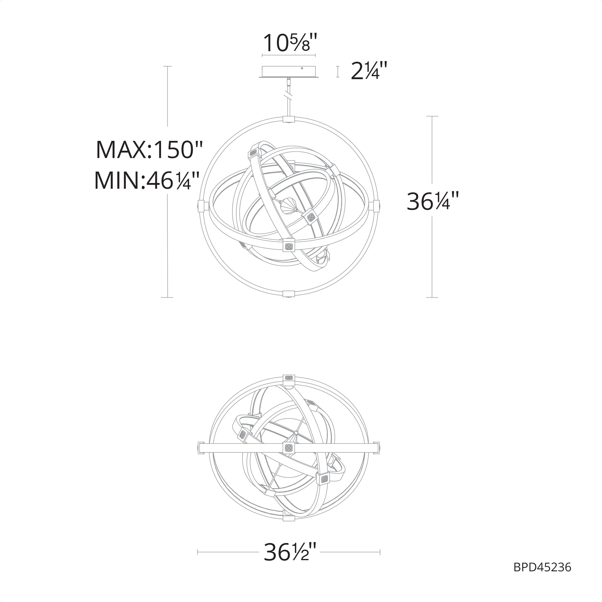 Atomic LED Pendant - Diagram