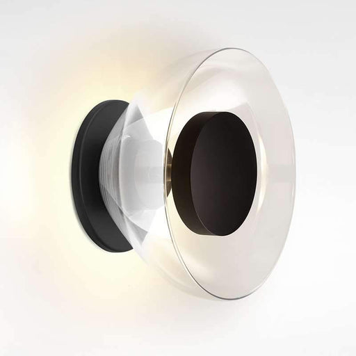 Aura LED Wall Sconce - Black Plate Clear Glass