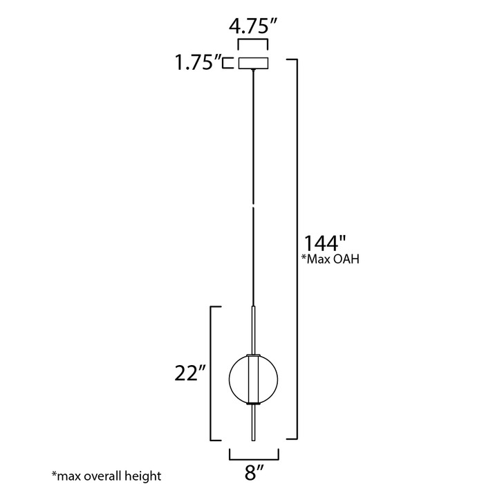 Axle LED Pendant - Diagram