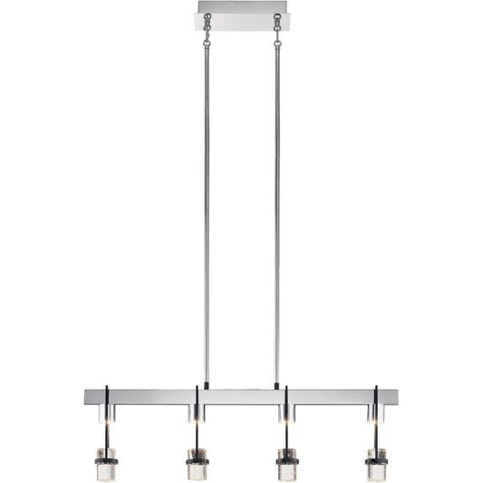 Ayse Linear Pendant - Chrome & Matte Black