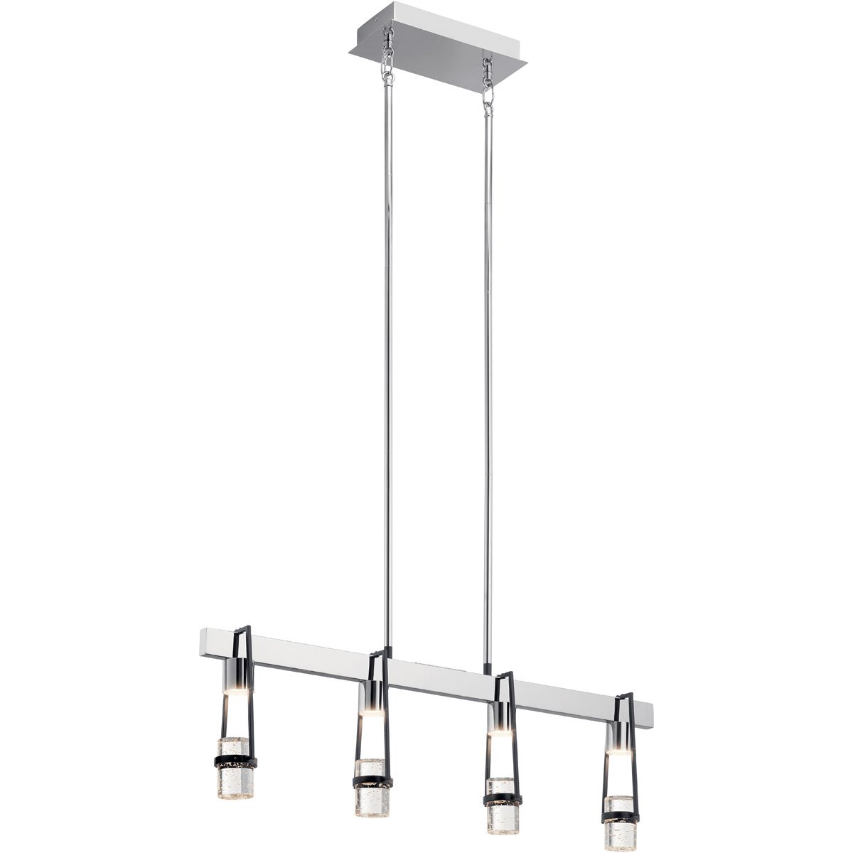 Ayse Linear Pendant - Chrome & Matte Black