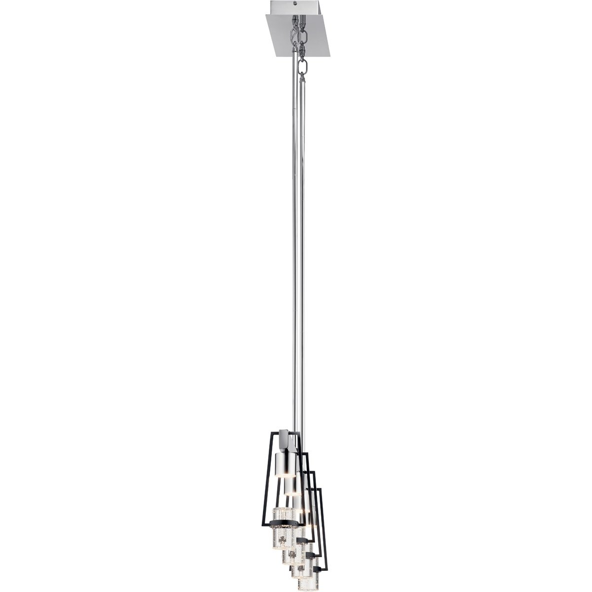 Ayse Linear Pendant - Chrome & Matte Black