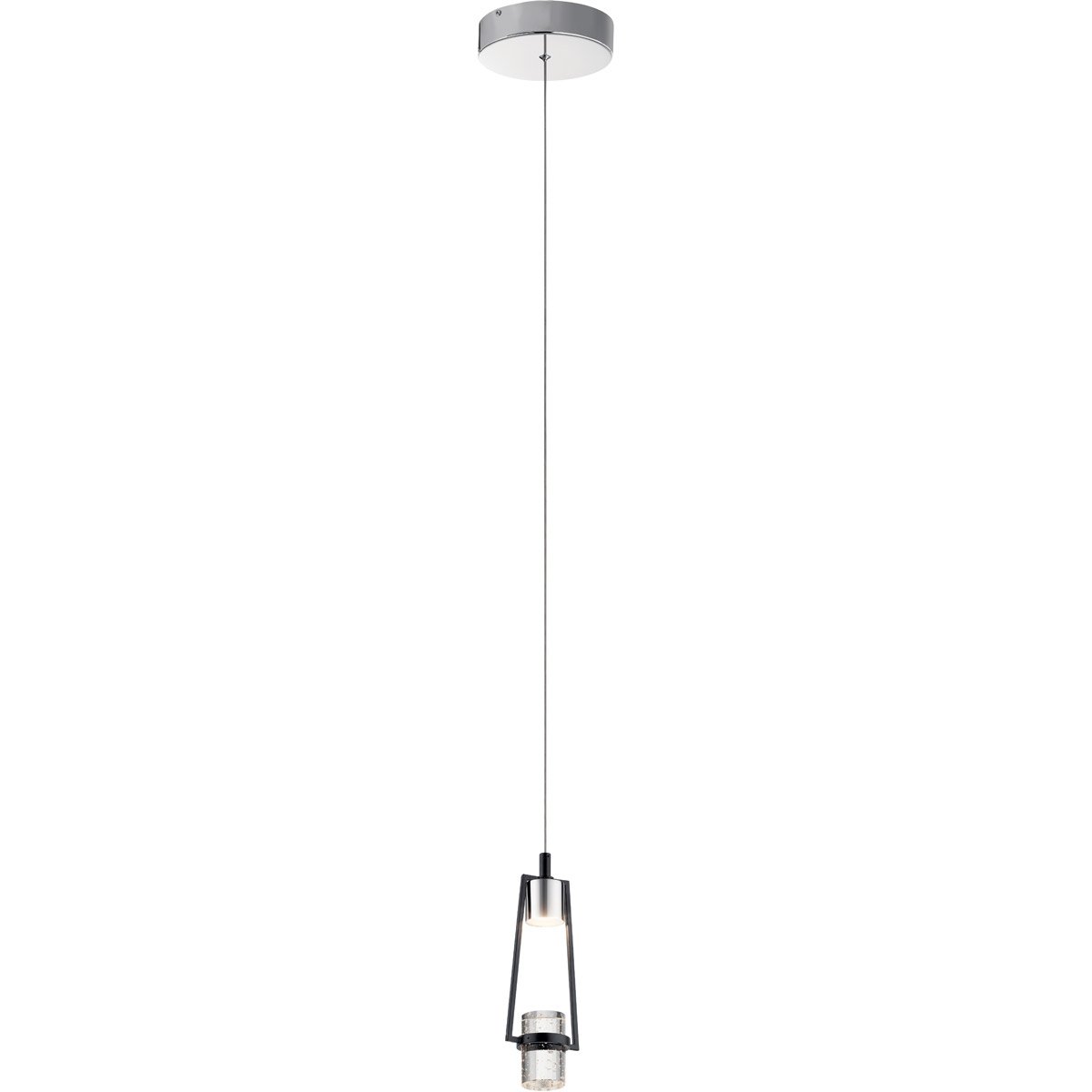 Ayse Mini Pendant - Matte Black & Chrome