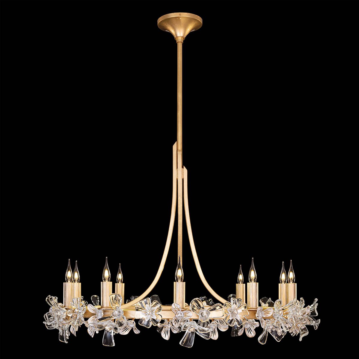 Azu Low Chandelier - Gold Leaf Finish