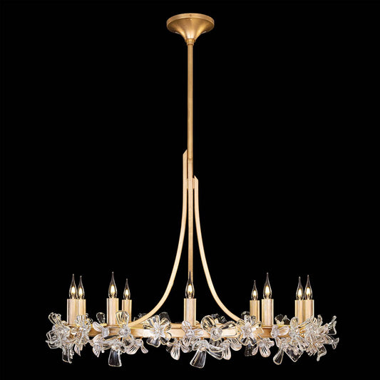 Azu Low Chandelier - Gold Leaf Finish