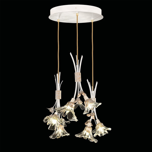 Azu Multi Light Pendant - Silver Leaf Finish