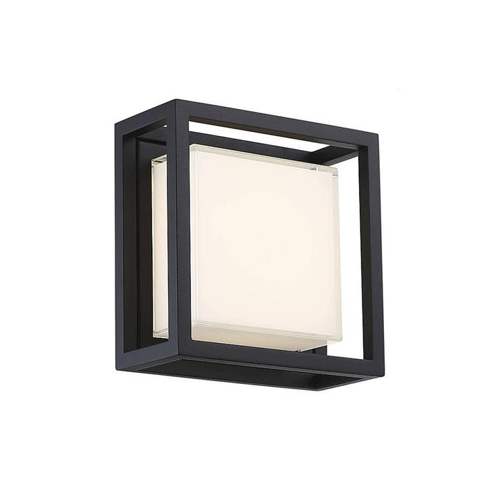 Framed Small LED Outdoor Wall Light - Black Finish