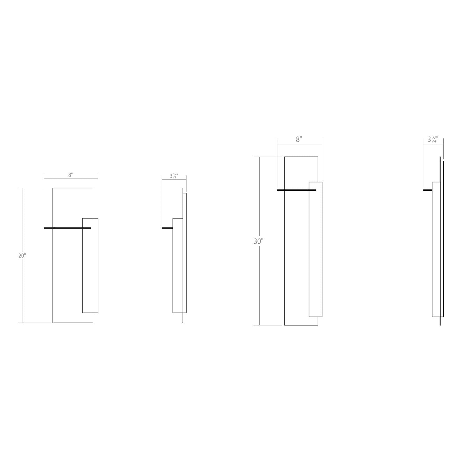 Backgate LED Outdoor Wall Light - Right Side Diagram