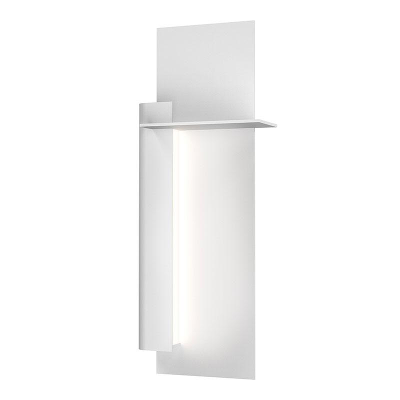 Backgate 20" LED Outdoor Wall Light - Textured White Finish / Left Side